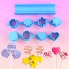 Love Lollipop Cookies Mold Set Star Flower Shape Cake Dessert Biscuit Mold Candy Plastic Cutting Tools DIY Pastry Baking Molds