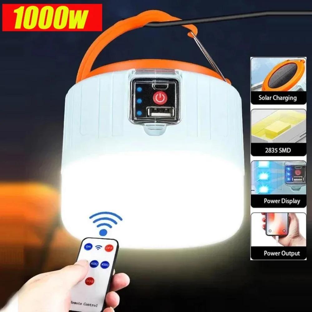 USB Rechargeable High Power LED Camping Light Portable Lantern Outdoor Tent Lamp with Emergency Lighting for BBQ Hiking