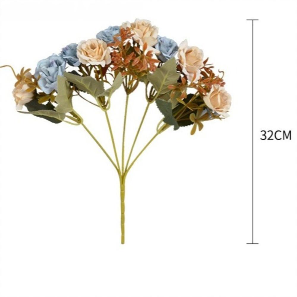 Realistic 10 Heads Artificial Rose Bouquet 32cm Silk Western-Style Floral Decor Artificial Flowers Home Decor