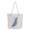 Feather print thick rope single-shoulder beach bag 7221
