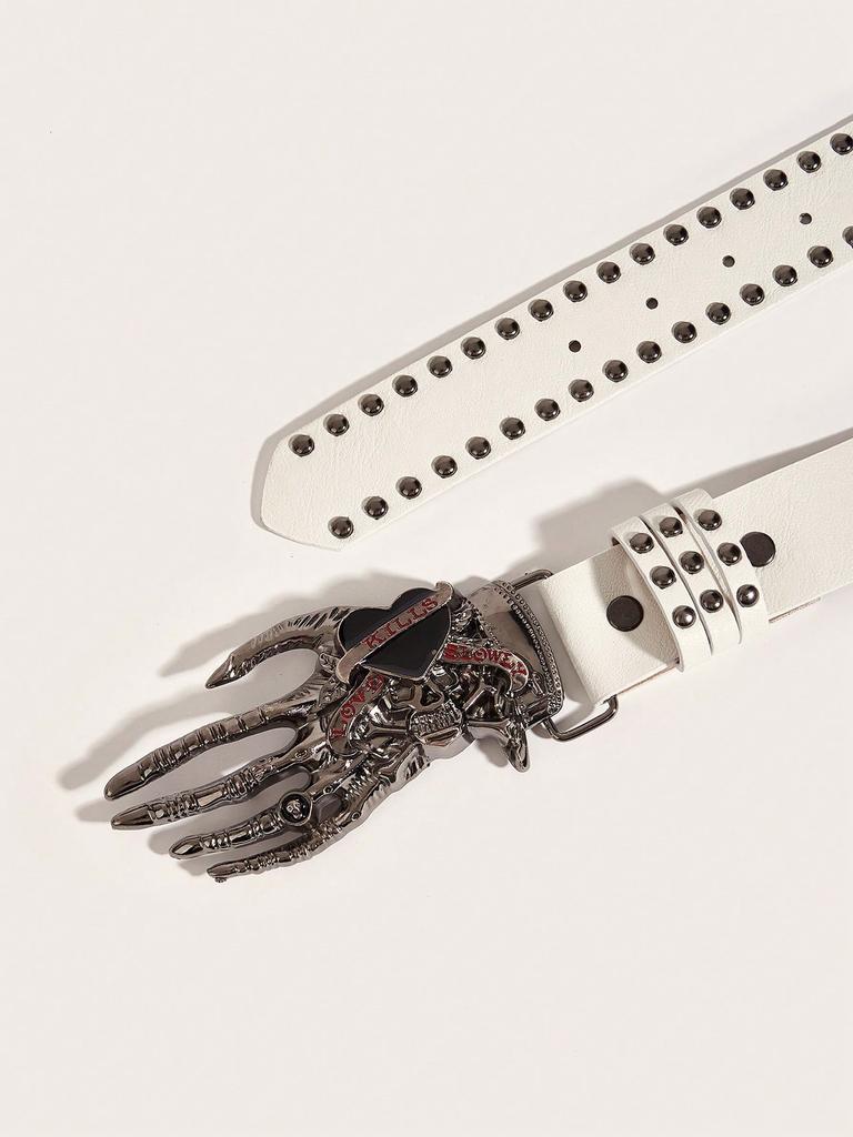 American Punk Hot Girl Y2K Skull Love Palm Belt, Niche Versatile Fashion Belt