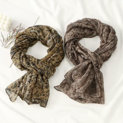 Spring, Summer and Autumn Fashion Versatile Bali Yarn Floral Scarf Hot Sale Travel Decoration Sunscreen Shawl Beach Towel Women