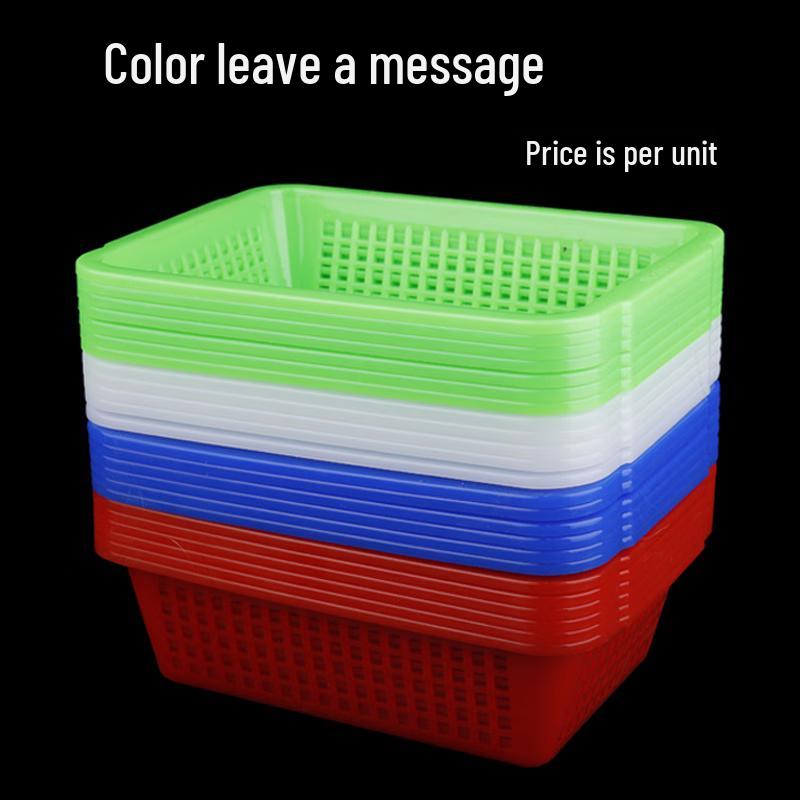 Thickened Square Plastic Draining Basket (2-Pack)
