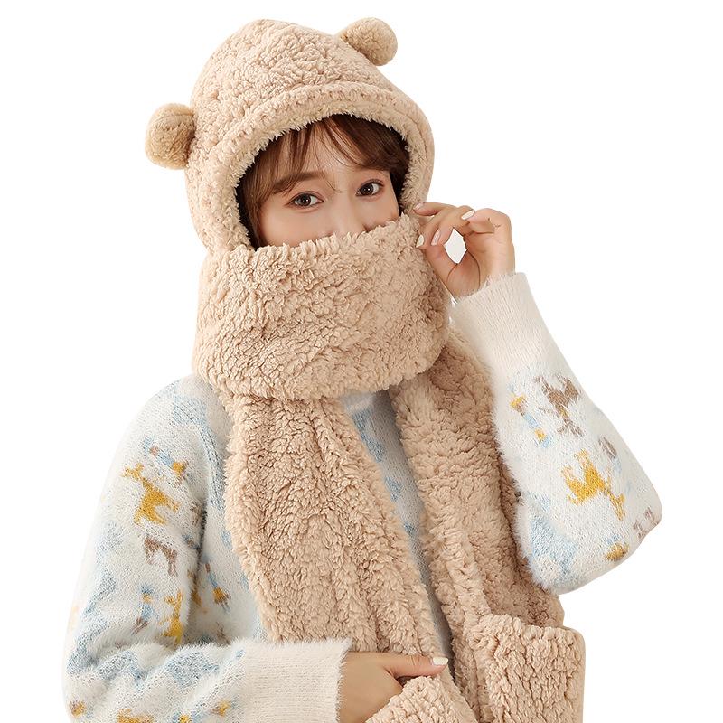 Set de Gorro de Invierno y Bufanda Doble para Mujer - Te Mantiene Caliente y Protege tus Orejas.