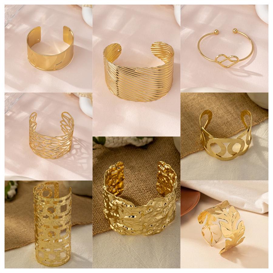 

Exaggerated Retro Hollow-Out Gold Iron Art Women s Bangle