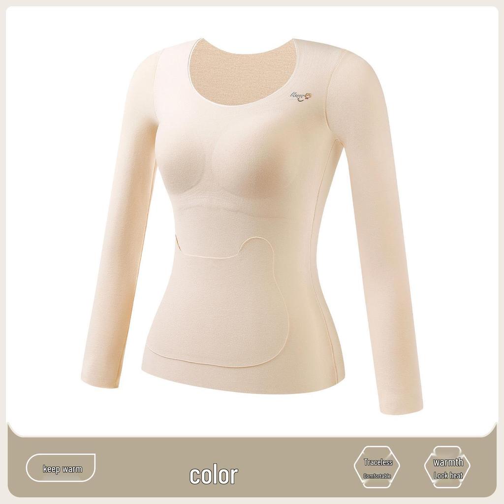 Girls' Wool Underwear Set with Chest Pads for Junior High Students - Warm Autumn/Winter Basics