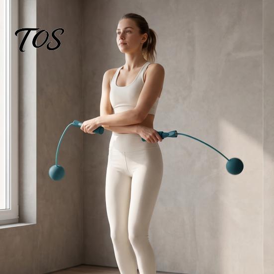Indoor Fitness Equipment 1 Pair Cordless Jump Rope with Weighted Balls, Ropeless Skipping for Fat Burning Weight Loss, Anti-slip Handle Men