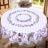 One Purple Lavender Patterned Tablecloth, Featuring Lavender And Butterfly Prints, Embossed Edges
