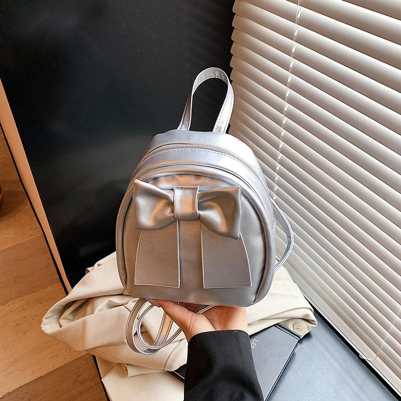 Cute Simple Bow Small Bag 2025 Summer New Design Small Backpack Fashionable Foreign Versatile Backpack