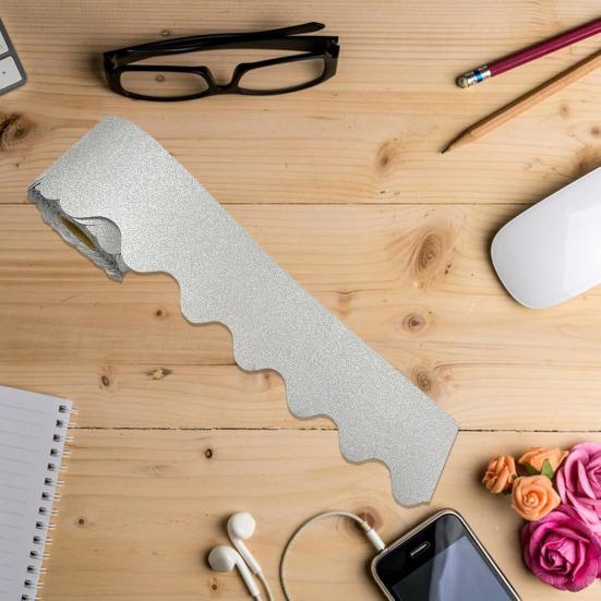 Scalloped Bulletin Board Border Vibrant Color Simple Installation Shiny DIY Decorative Roll Bulletin Board Border