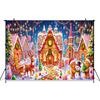 Christmas Candy Gingerbread House Wreath Clock Snowflake Theme Background Christmas Party Decoration Photography Background