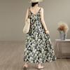 Sleeveless Strap Cotton Vintage Floral New In Dresses For Women Casual Loose Long Summer Dress Elegant Clothing