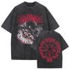 Washed Vintage Anime Hellsing Abraham Van Helsing Vampire Alucard Graphic T-shirts Men Women Cartoon Manga Oversized T Shirts