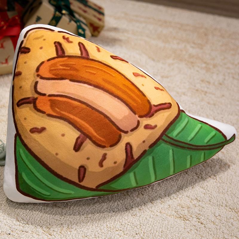 Simulation Cartoon Zongzi Doll Printed Pillow Triangle Square Plush Toy Dragon Boat Festival Sofa Pillow