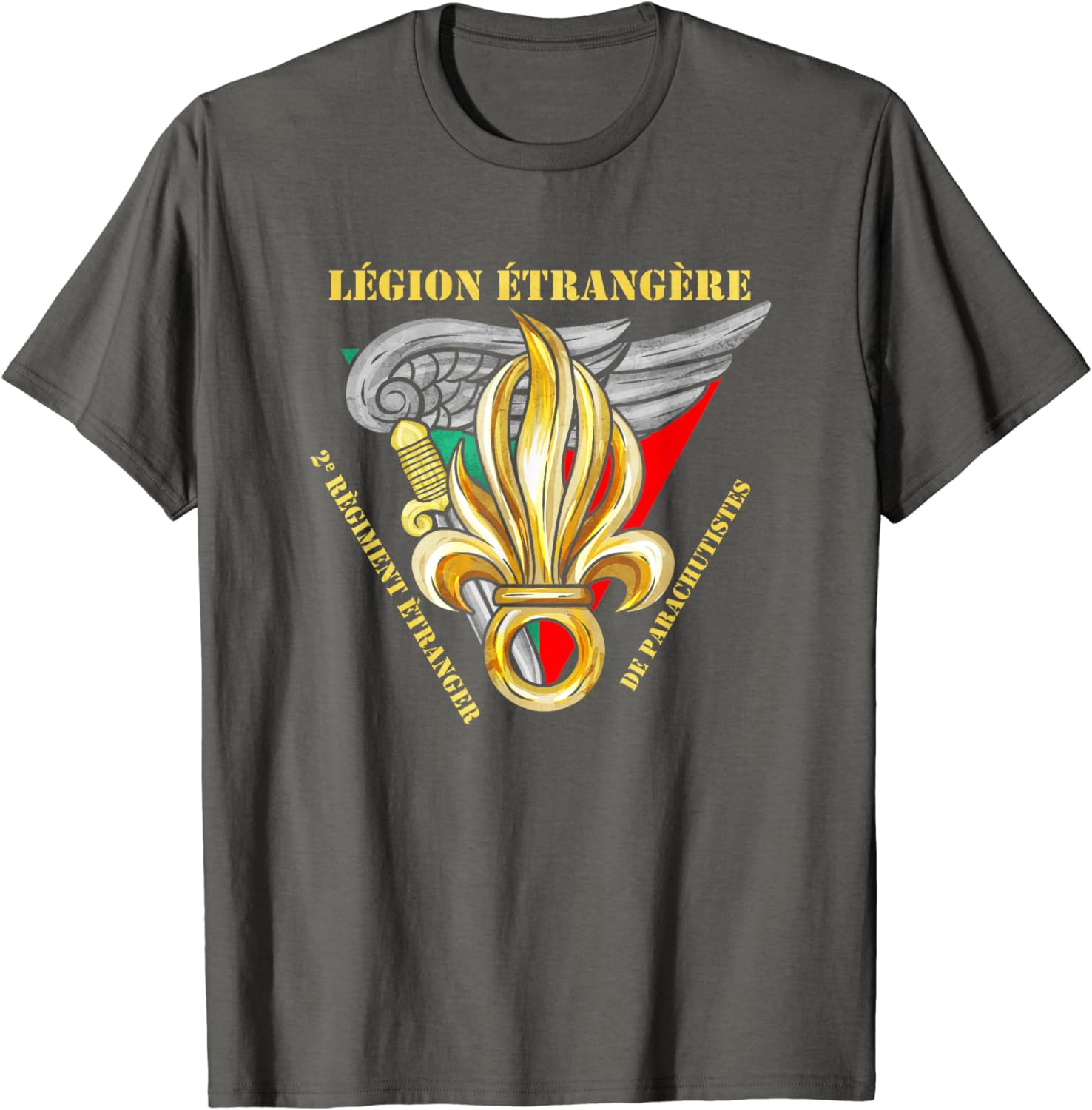 GUOYAN TOP Vreemdelingenlegioen 2e Parachutistenregiment Wapen T-shirt Korte Mouw Casual 100% Katoen T-shirts XL