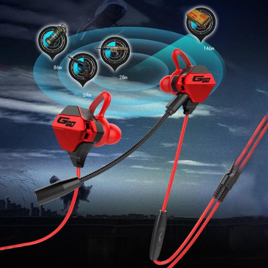 Auricular con cable G10 Alta fidelidad Cancelación de ruido inteligente Ergonómico 3.5mm Intraural Sonido envolvente Auricular para Gaming para Llamadas