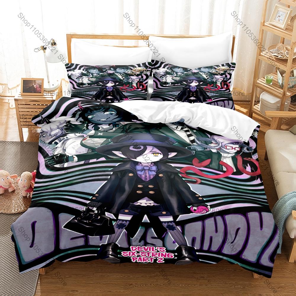 Cool 3PCS Devil's Candy Pattern Bedding Set Duvet Cover + 2 Pillowcases Breathable Polyester Anime Bed Linens For Bedroom Decor