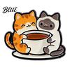 Coffee Cat Pin Cartoon Cup Brooch Kitten Enamle Lapel Pin Animal Zinc Alloy Brooch Theme Badge Clothing Accessories for Lovers