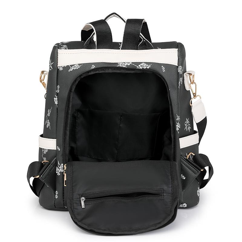 Rucsac din piele moale Geantă de călătorie de mare capacitate imprimată pentru femei