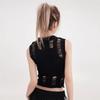 Fashion Sleeveless Sexy Women Ripped Design Shirt O-neck Loose Casual Hollow Out New Casual O Neck Vest Slim Fit Knitted Hole Star TopsY2k Tank Top