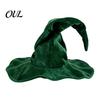 Vintage Style Sorcerer Hat for Festivals Witch Women, Large Ruched Velvet Wizard Pointy Cosplay Halloween Party, Costume, Stage Performance Accessory