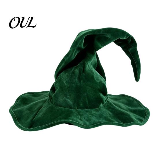Vintage Style Sorcerer Hat for Festivals Witch Women, Large Ruched Velvet Wizard Pointy Cosplay Halloween Party, Costume, Stage Performance Accessory