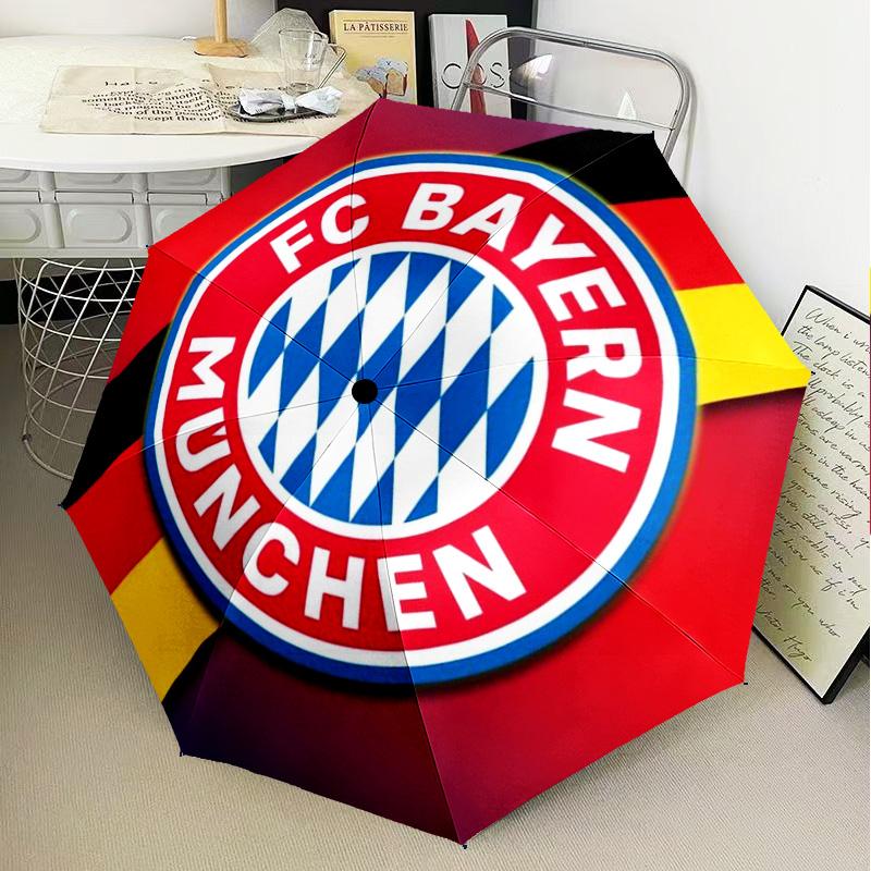 1PC Munich Football Club Printed Umbrella Folding umbrella, automatic umbrella 8-Frame for Travel, camping Fan gifts Christmas Gifts