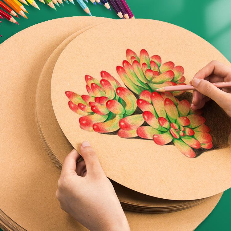 Runde Kraftpapier Skizzen- und Buntstiftzeichenblätter - 250g Schwarzer und Weißer Karton für Kindergartenbasteln