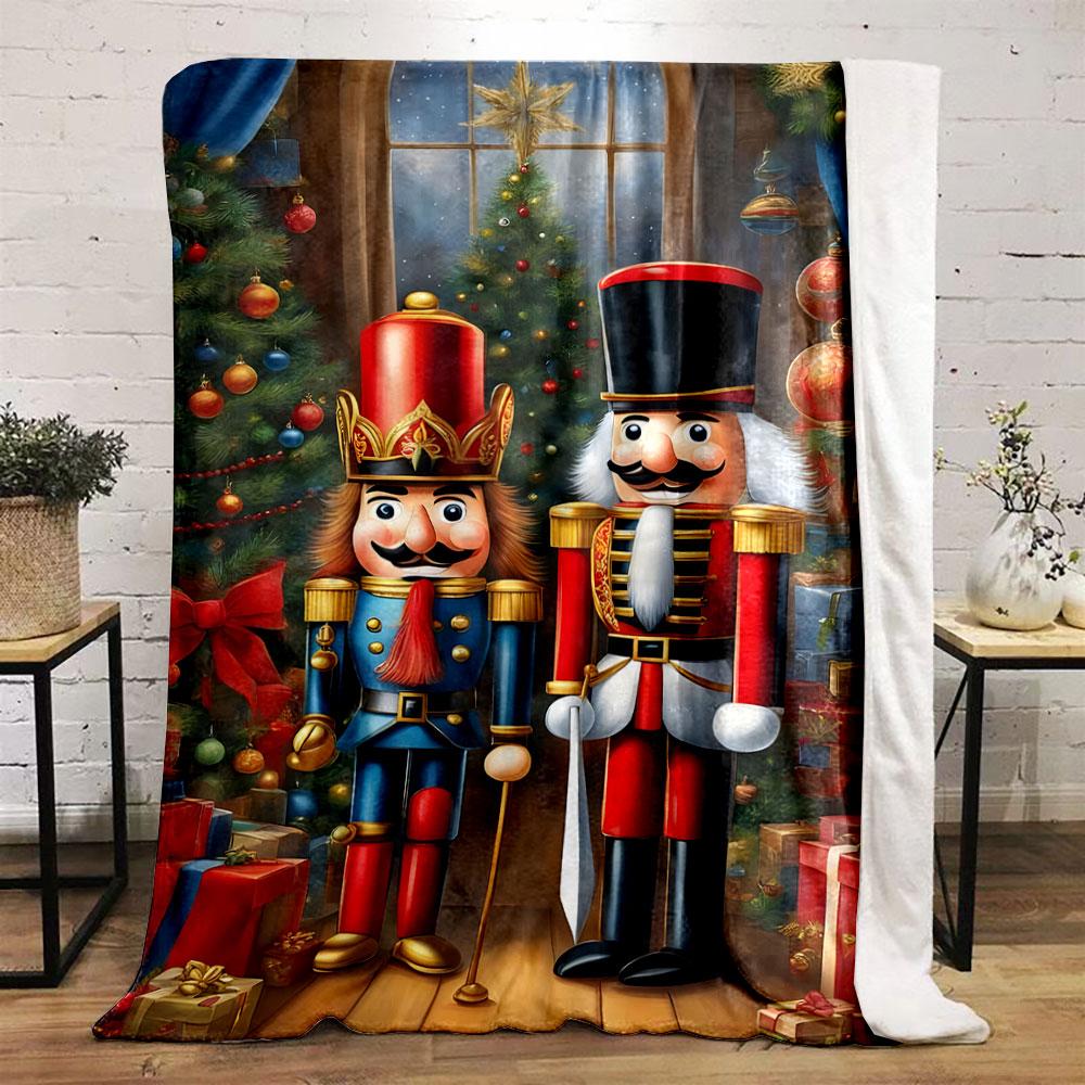 Nutcracker Christmas Blanket Bedroom Blanket for Livingroom Couch Lunch Break Soft Throw for Friend's Festival Gift