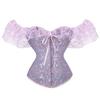 Court Style Jacquard Bodysuit with Lace Straps
