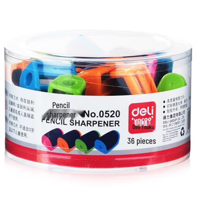 Deli 0520 Portable Candy Color Pencil Sharpener 10-Pack