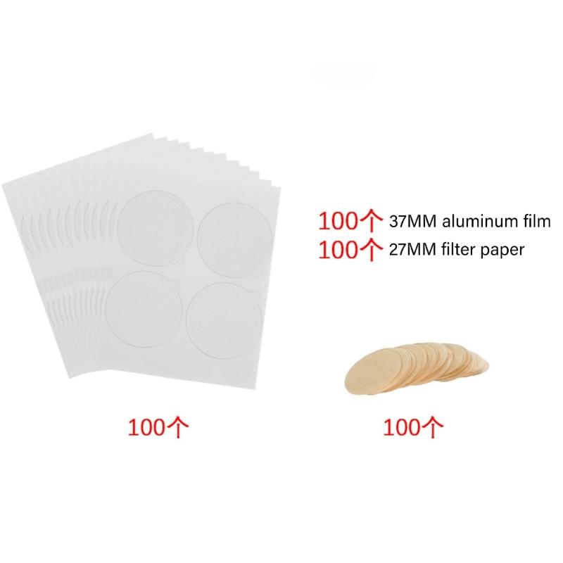 Pack of 100 Coffee Pods Foil Lid Set 37mm Diameter Paper Filter Aluminum Foil Texture Powder Cup Covers for Coffee