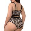 Sexy Leopard Lace Thin Lingerie Set Collect Vice Breast Anti-sagging Bra Mesh Patchwork Sexy Panties Two-piece Soft Breathable Plus Underwear Set