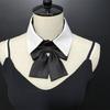 Multifunctional Detachable Collar with Black Bowtie Front Decorative Lapel False Collar for Womens Blouses and Sweaters