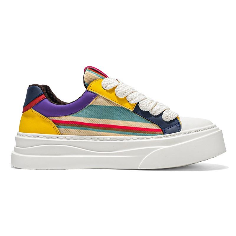 Men's shoes summer breathable versatile casual niche original design board shoes young and young non-slip sports heightening white shoes