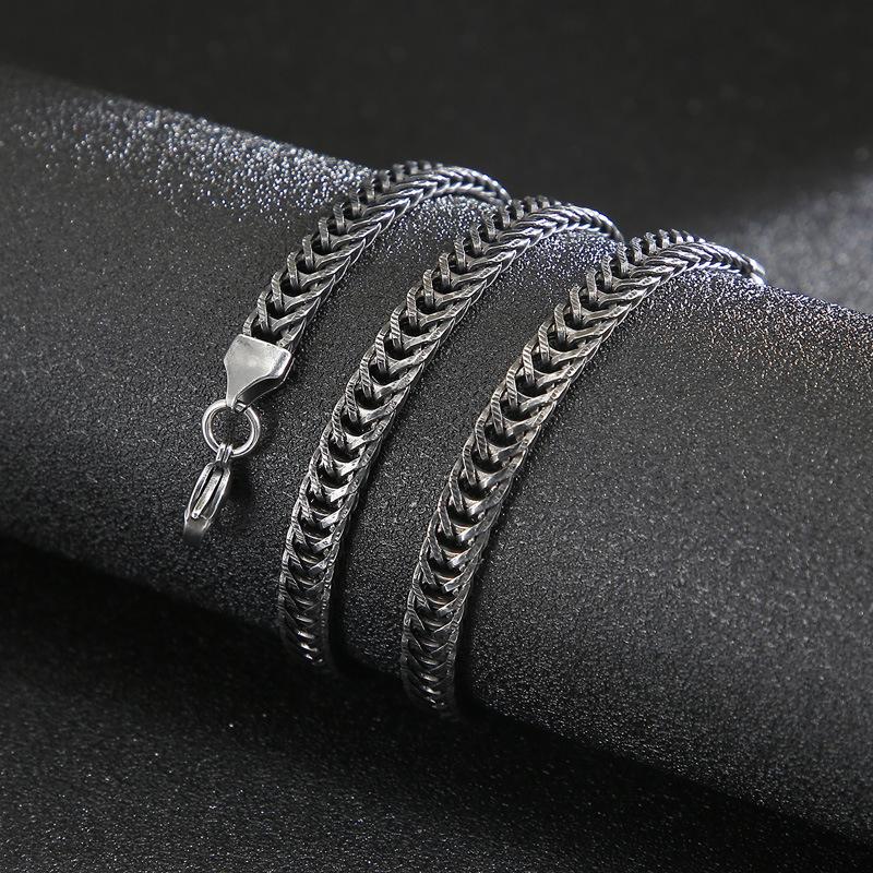 Titanium Steel Simple Braided Men 'S Chain Personalized Versatile Trendy Men 'S Necklace 