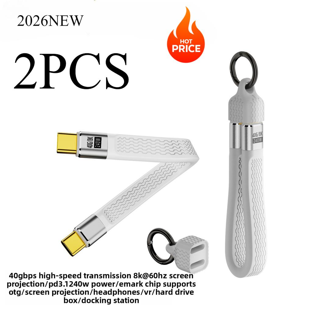 40Gbps Type C Cable 240W Fast Charge USB4 Type C To C with Keychain for Galaxy IPhone 15 Pro Max IPad Mac 8K 60Hz Video Output