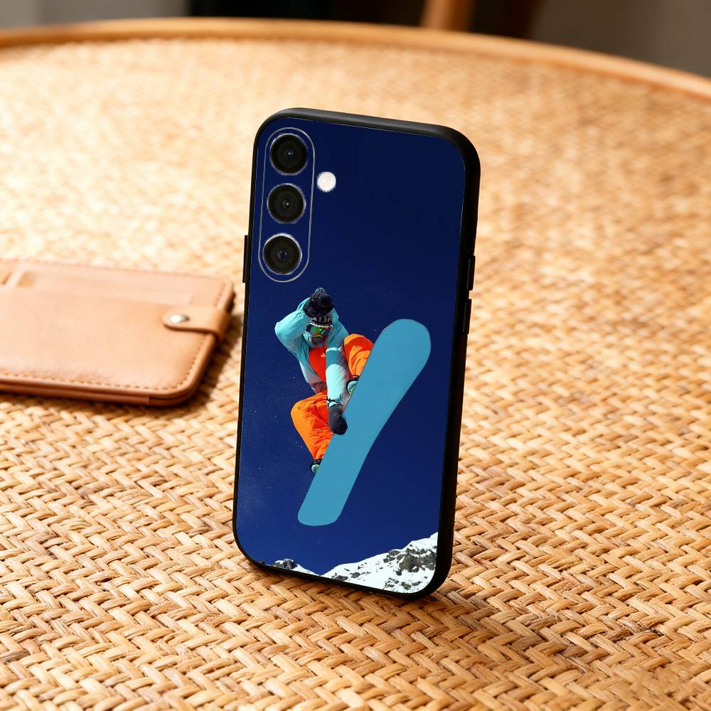 S-Snow Snowboard Ski  Phone Case For Samsung  A73,72,71,53,52,51,22,91,80, Soft Black Cover