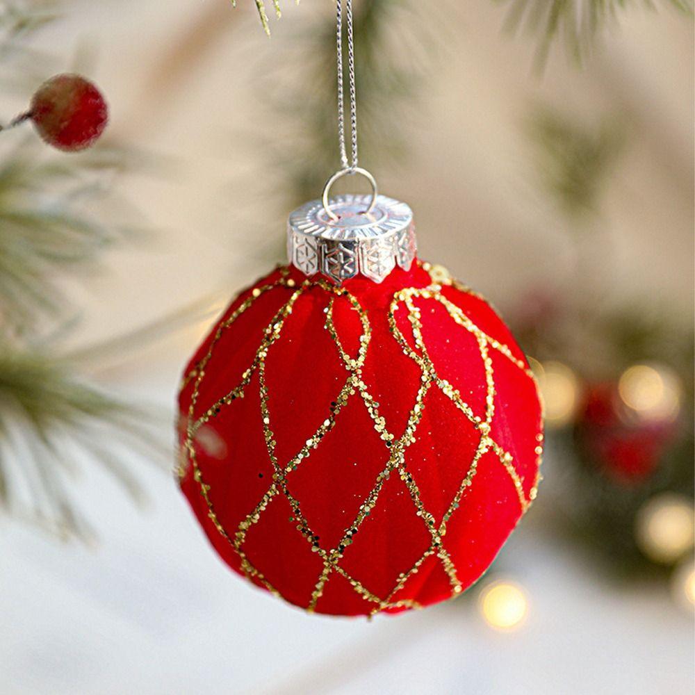 9pcs 8cm Christmas Hanging Balls Glitter Xmas Tree Ornaments  Home New Year Festival Gift