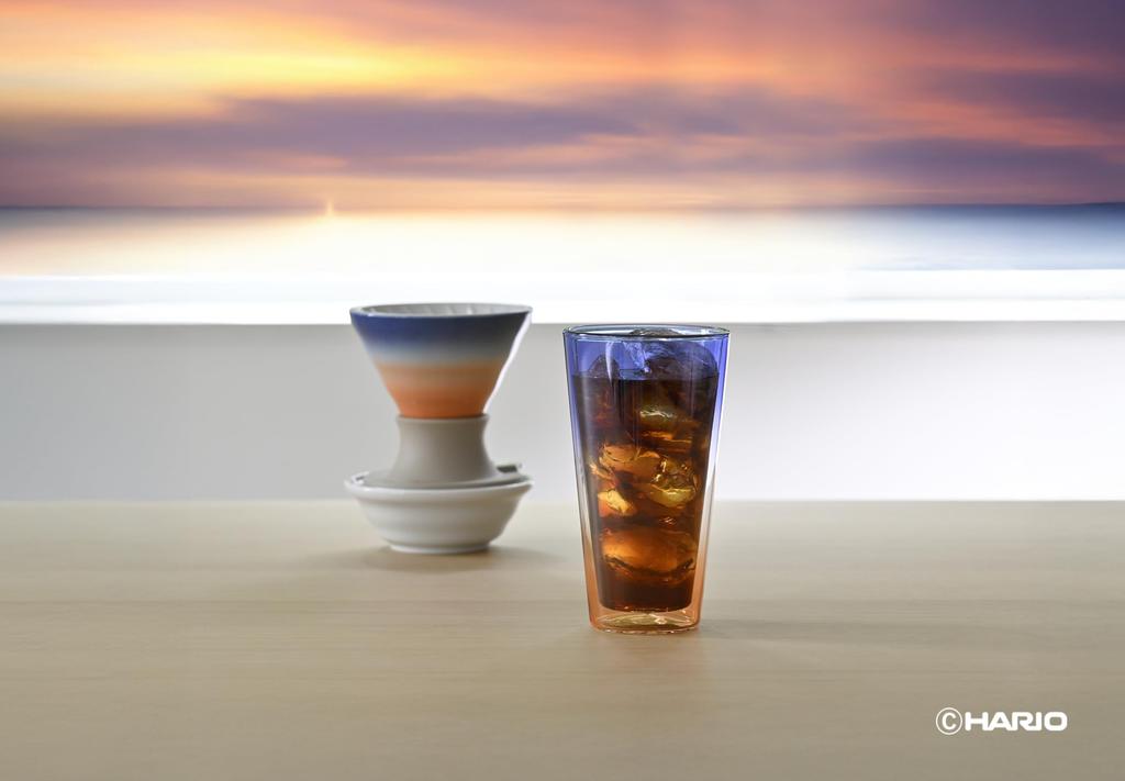 HARIO Sunrise Double Wall Single Suitable for Boiling Stylish and Cool Glass, 500ml, Item. Water. Heat-resistant Glass. Condensation-resistant.