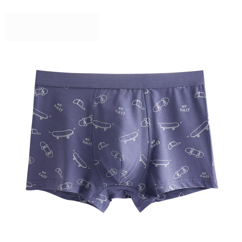 Herren Unterwäsche Bedruckte Vierkant-Hose Junge Herren Sport Schnelltrocknend Flachwinkel-Hose