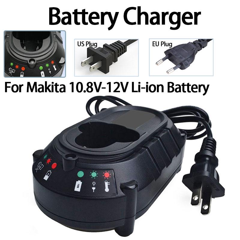 Replacement Charger For Makita 10.8V 12V BL1013 BL1014 Li-ion Battery Over-Discharge Protection Charger With LED Indicator