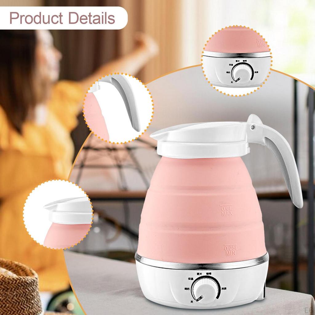 Cestovní skládací elektrická konvice Rychlovarná Automatické vypnutí Malý ohřívač vody Bílý