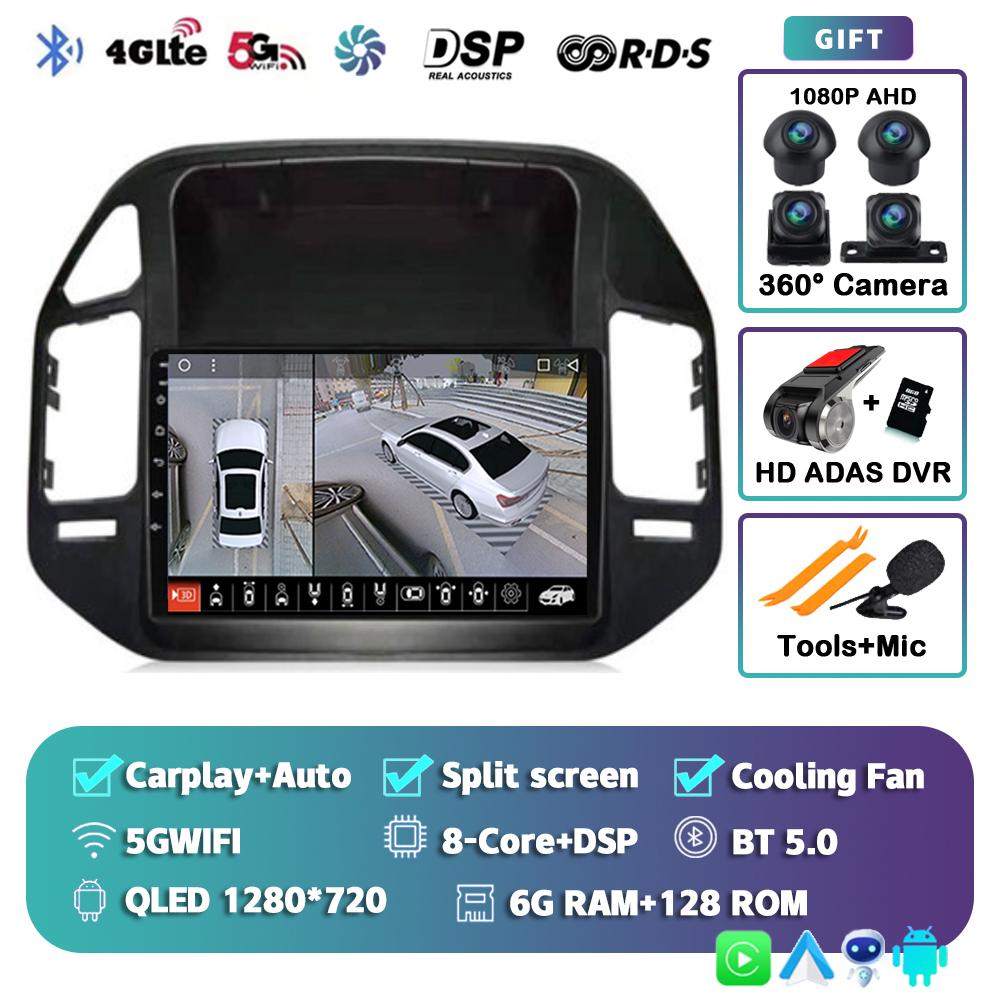 Android 14 Carplay Auto Car Radio For Mitsubishi Pajero 3 V70 V60 1999-2006 Multimedia Video Player Navigation GPS Stereo 2din