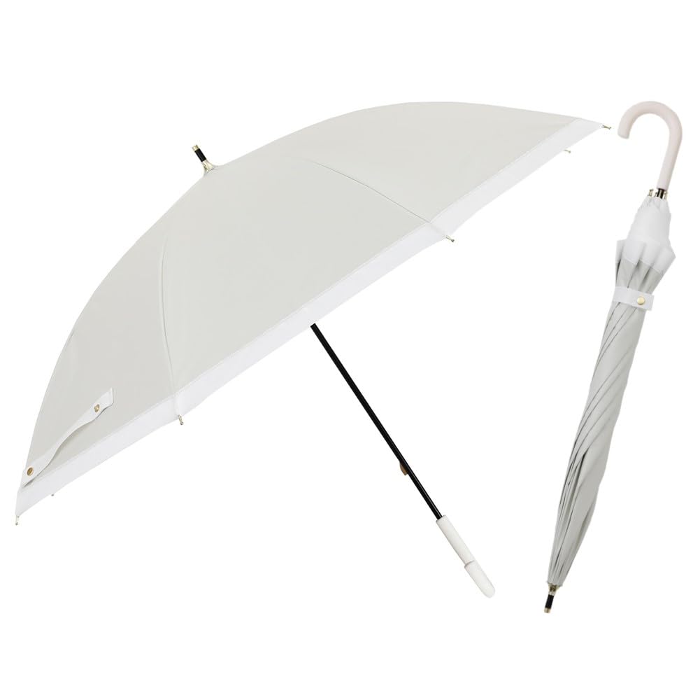 Ogawa Long Light Blocking Over of UV Suitable for Sun and Grosgrain Simple Perfect Gift for or As a Celebration LINEDROPS 57412 Women's Parasol, Rate