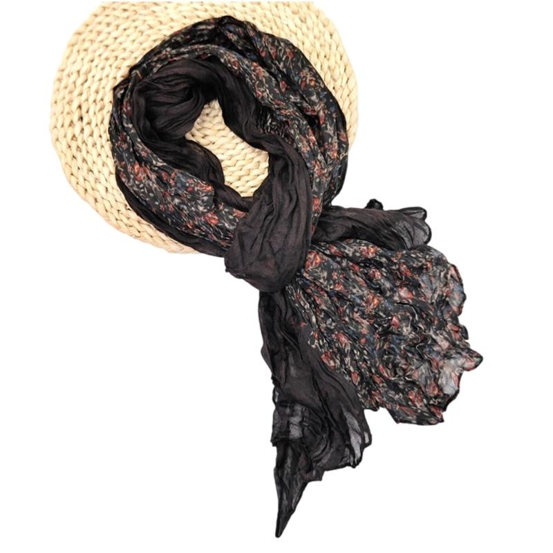 Eleganter gedrehter Plissee-Schal Polyester Mehrzweck Langer Schal für Frühling Herbst Tägliches Büro-Outfit All Matching Accessoire