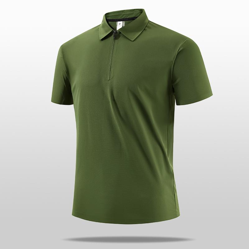 

Ice Silk Short-sleeved Men s POLO Shirt With Lapel T-shirt, Quick-drying, Cool And Traceless Solid Color 2XL армия зеленый