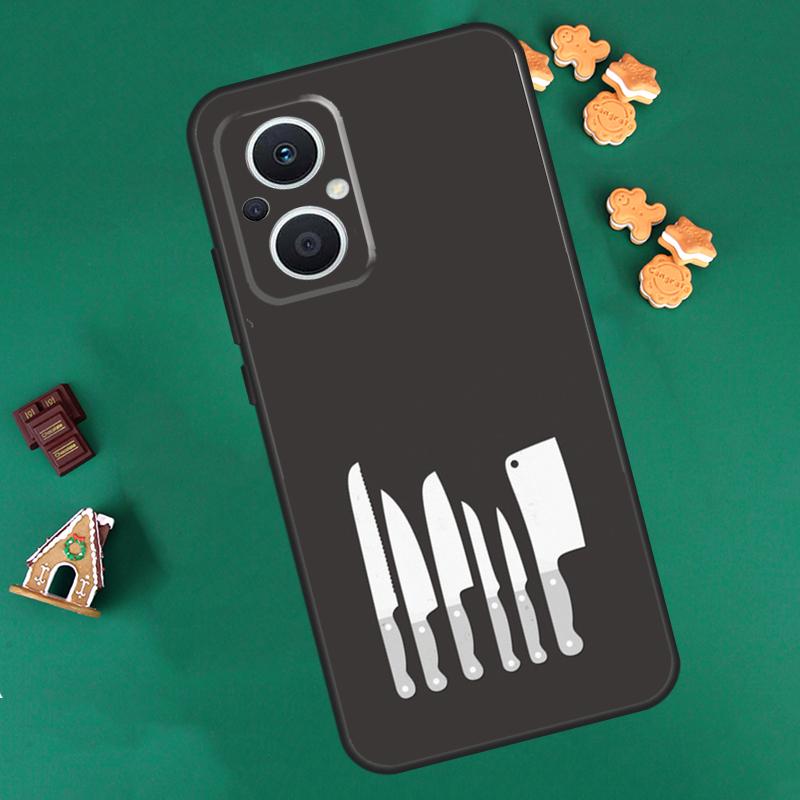 Love Baking Chef Knife Case For OPPO Reno 13 12 11 14 F 10 Pro 8T 8 7 Lite Cover For OPPO Find X8 X6 X5 X9 Pro Coque