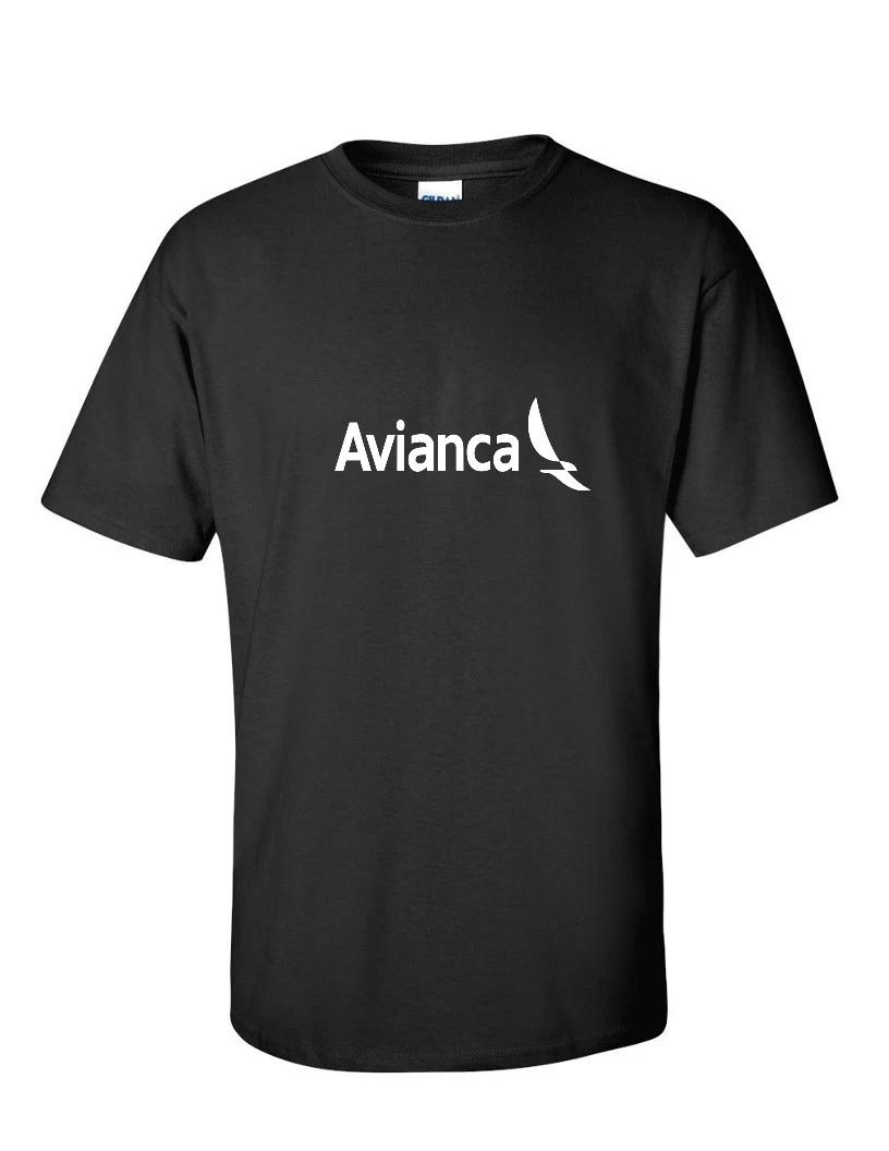 

Avianca White Vintage Logo Colombian Airline Black Cotton T-Shirt S
