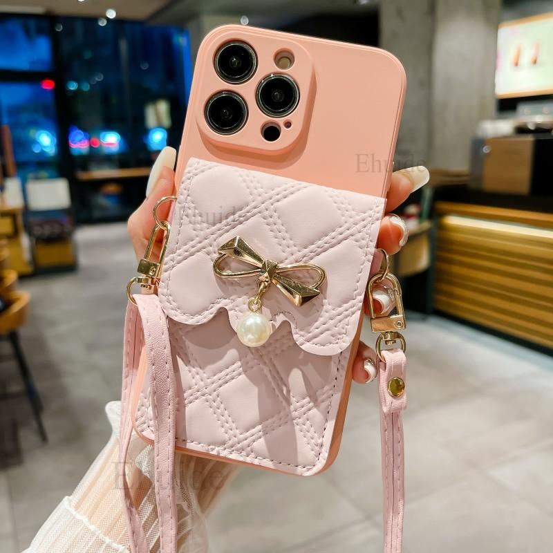 

Wallet Strap Case for Samsung Galaxy A54 A14 A24 A34 A53 A15 A16 A36 A56 A55 S25 Cute Crossbody Lanyard Neck Leather Bag Cover Galaxy S24 Plus
